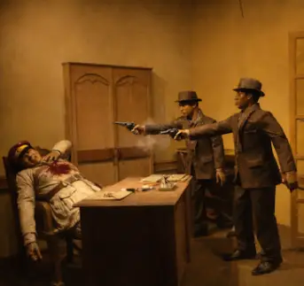 An AI generated image depicting Benoy Badal Dinesh killing Simpson
